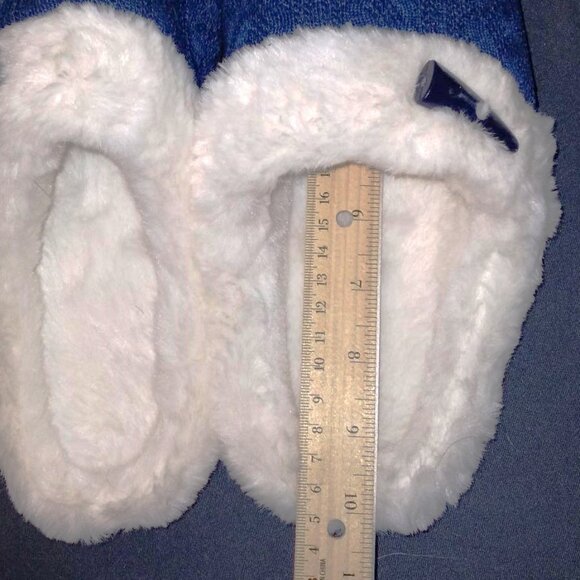 BERANMEY Unisex Comfy Blue & White Memory Foam Slippers. Women's Size 9.5 - 10 ? - Picture 5 of 7
